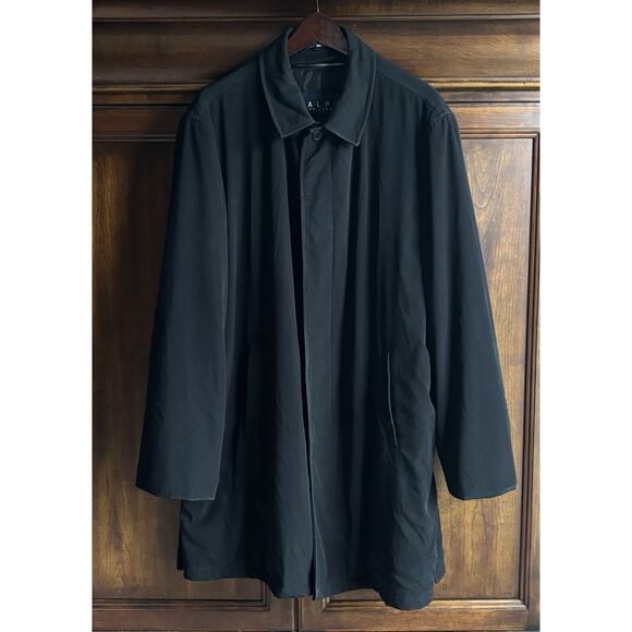 Ralph Lauren L Lined Overcoat Rain Coat Water Resistant Black Quality - Picture 2 of 8